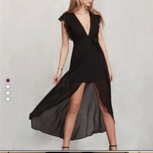 Reformation Charlene Wrap Dress in Black